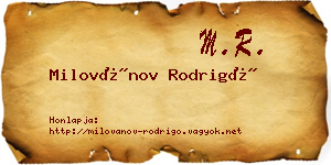 Milovánov Rodrigó névjegykártya